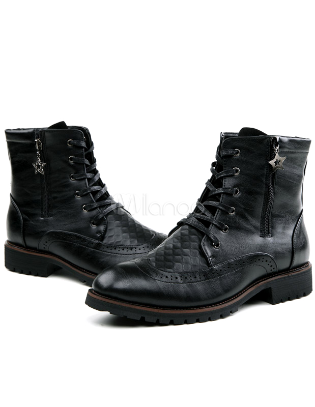 bottines à lacets noires homme