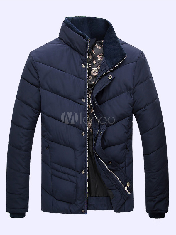 Review Stylish Solid Color Cotton Men’s Quilted Jackets Mens Quilted