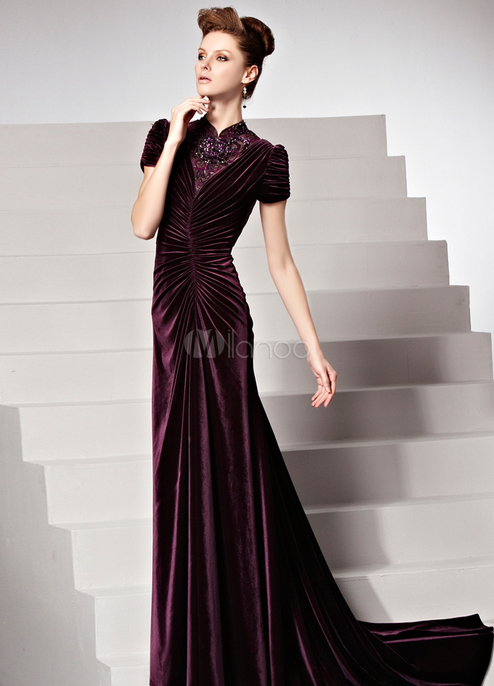 Velvet evening dresses