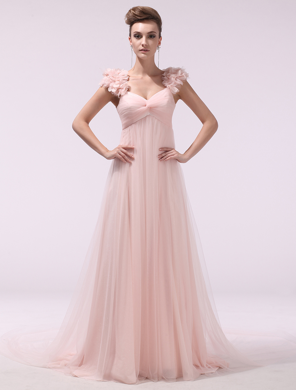 Stylish Pink Off The Shoulder Tulle Beaded A Line Short Party Dress 15th Birthday Outfits main image 0