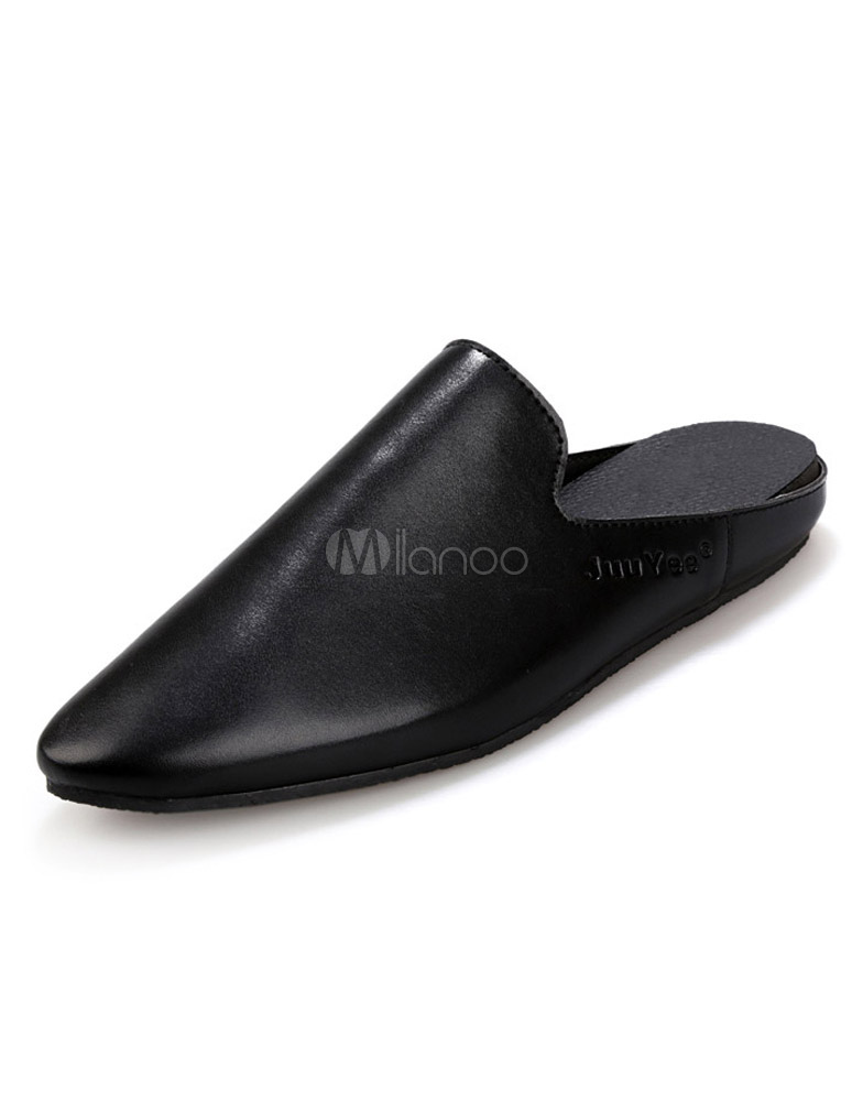 Backless Pointed Toe PU Leather Loafer Shoes For Men - Milanoo Backless Pointed Toe PU Leather Loafer Shoes For Men - Milanoo