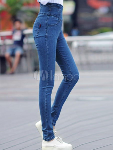 Jeans femme taille haute slim
