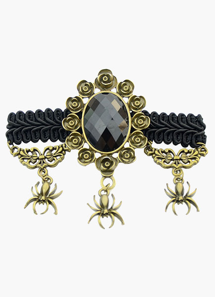 Gothic Black Clear Crystal Brooch with Spider steampunk buy now online