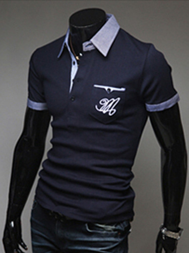 Fashion Cotton Pockets Short Sleeves Polo Shirt (Men\\'s Clothing Polo Shirts) photo