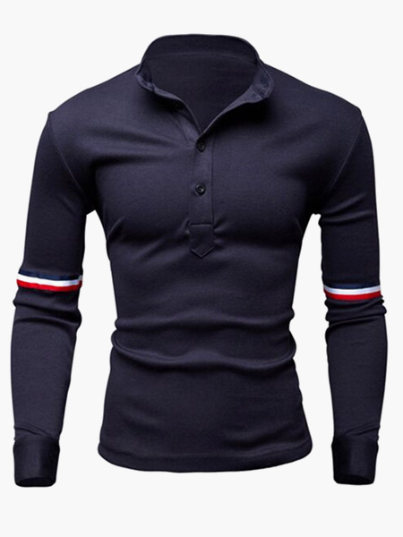 Fashion Cotton Long Sleeves Men's Polo Shirt (Men\\'s Clothing Polo Shirts) photo