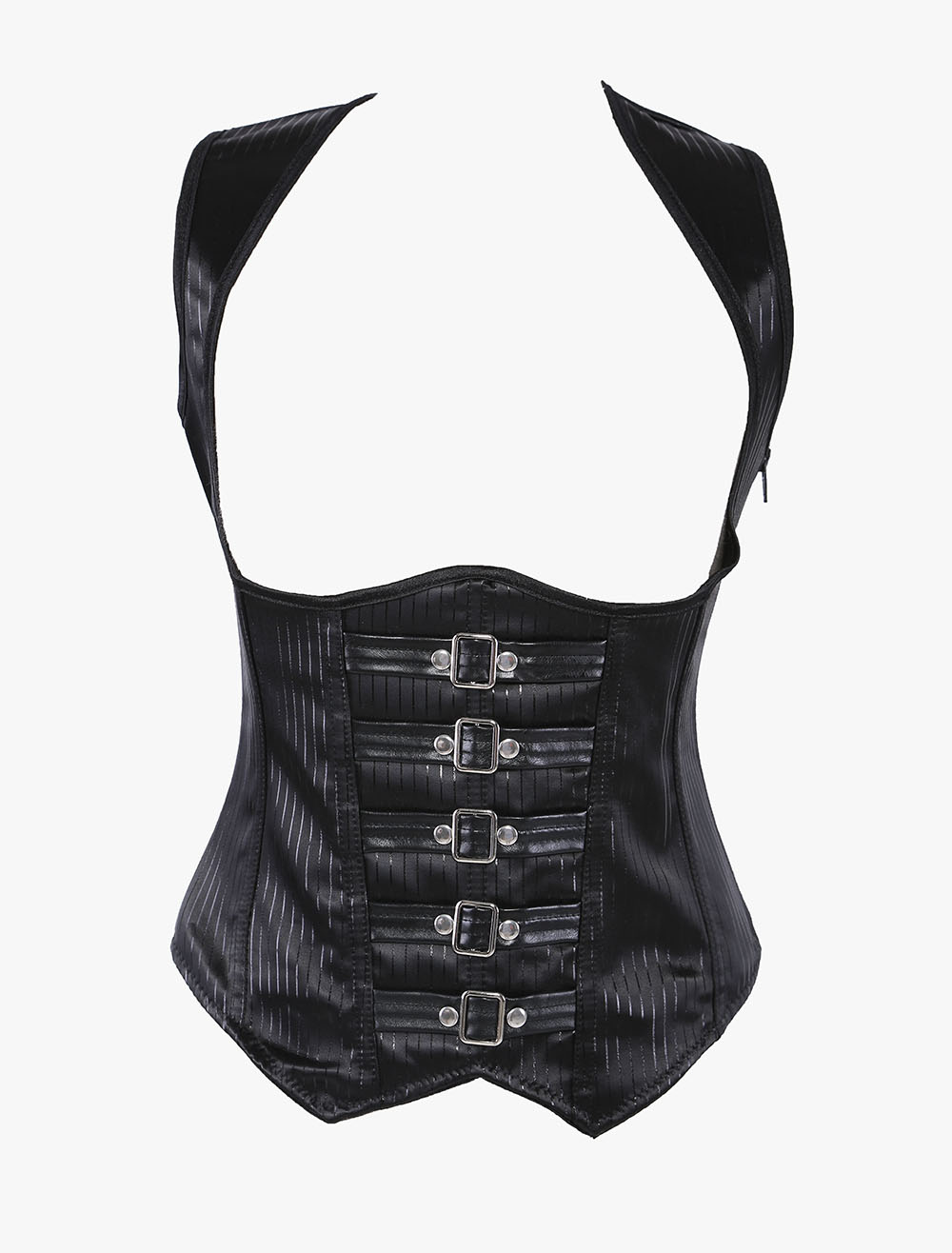 Black Buckle Cotton Blend Women's Steampunk Corset steampunk buy now online