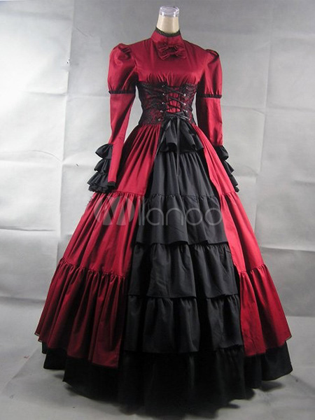 Gothic Stand Collar Poplin Long Sleeves Lolita Dress steampunk buy now online