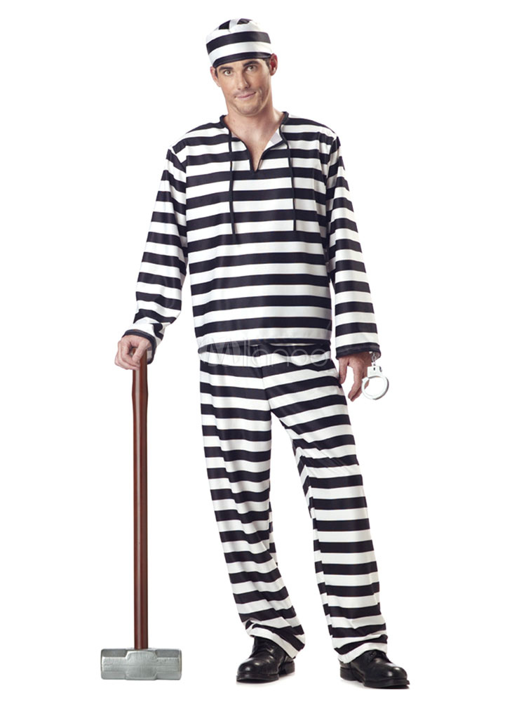 Prisoner Couple Halloween Costumes Striped Halloween Costumes For