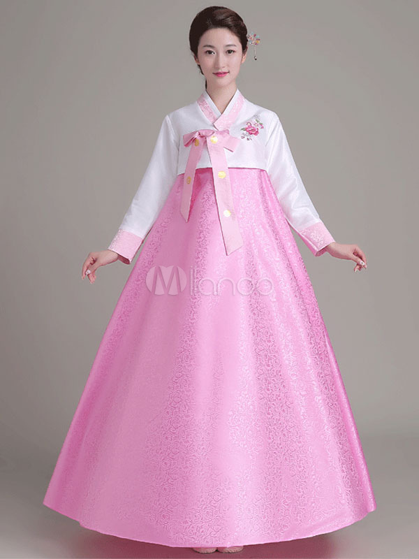 Halloween Korean Costume Traditional Fancy Dress Women's Pink Ball Gown Dress Outfit (Costumes Korean Costumes) photo