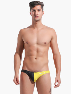 costumi da bagno di colore a blocco in nylon per uomo
