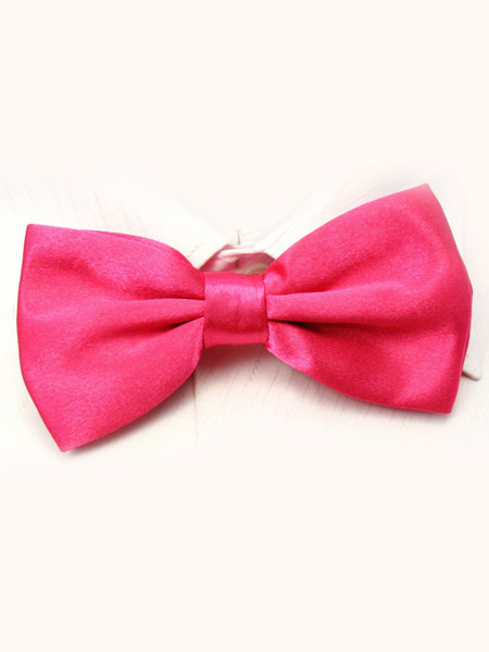 

Cute Pink Men's Elastic Silk Like Satin Bow Tie, Burgundy;dark navy;purple;pink;black