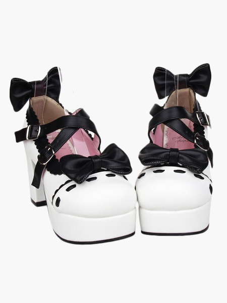 Image of Glorioso bianco tacchi alti piattaforma Womens Lolita scarpe