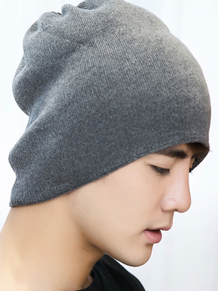 

Grey Knit Hat Boyfriend Style Beanies Hat For Women