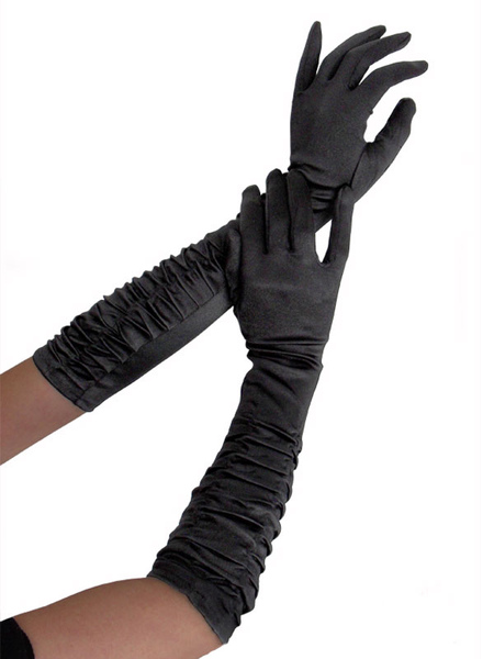 Image of Guanti lunghi increspato da Lingerie accessori donna neri