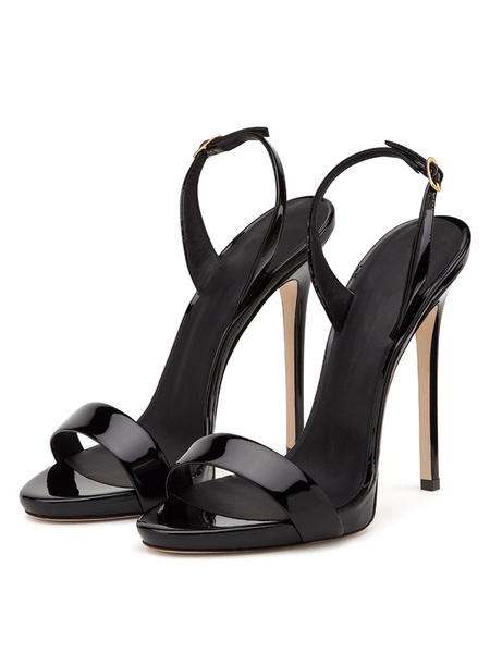 

High Heel Sandals Plus Size Black Open Toe Two Part Slingbacks Stiletto Sandal Shoes, Champagne;nude;black;blond;ture red
