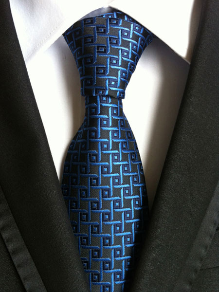 

Royal Blue Tie Polyester Plaid Men's Dress Ties