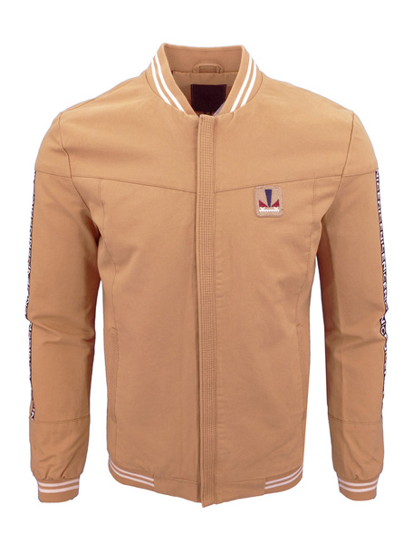 

Khaki Men Jacket Stand Collar Long Sleeve Slim Fit Lightweight Jacket