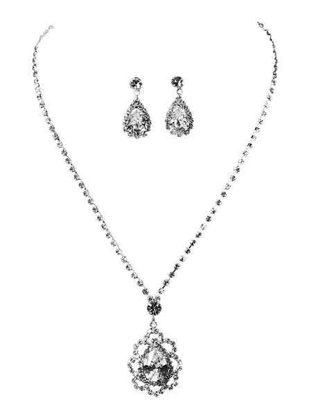 Image of Completi gioielli promessa di matrimonio argenti classico & tradizionali gioielli Set collana&orecchini