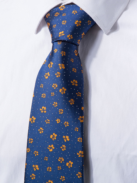 

Blue Casual Business Ties Men Floral Printed Neck Ties