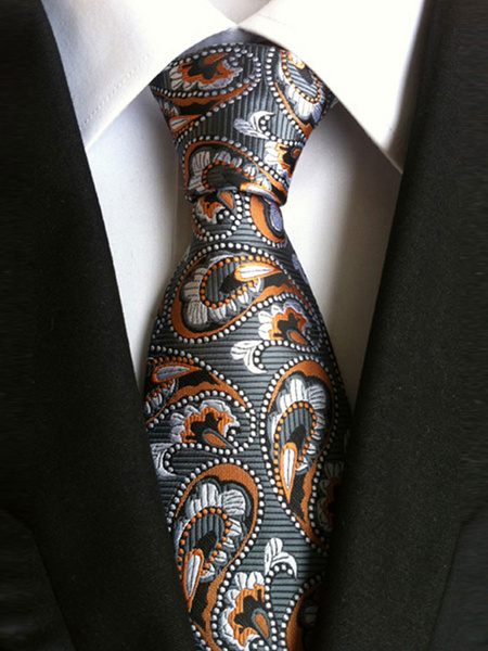 

Men Dress Ties Grey Jacquard Casual Business Tie