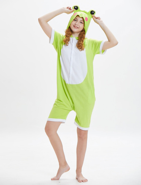 Image of Rana Onesie Kigurumi Pigiama maniche corte verde chiaro Unisex Adulti Sleepwear animali