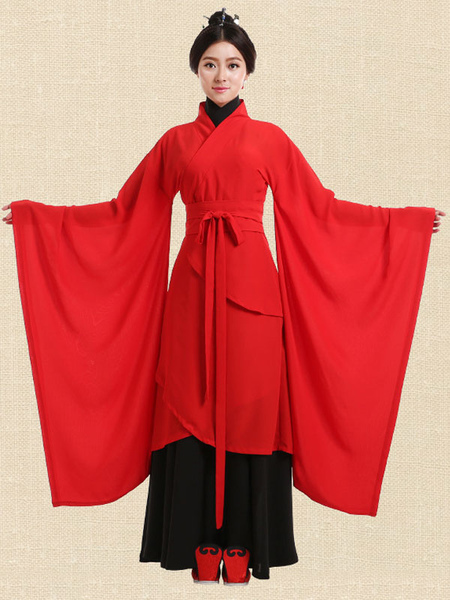 Image of Carnevale Costume tradizionale cinese Hanfu antica tradizionale donna rosso vestito Costume Halloween