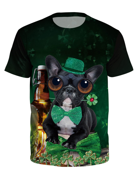 Image of Carnevale T-shirt St Patricks Day T-shirt a maniche corte irlandese verde con stampa 3d Costume Halloween