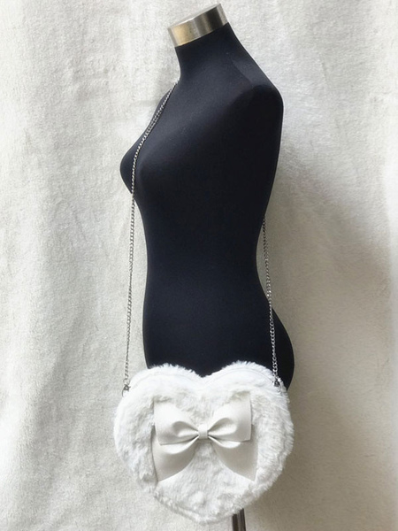Image of Lolita borsa a cuore di pelle sintetica con decoro di fiocco monospalla