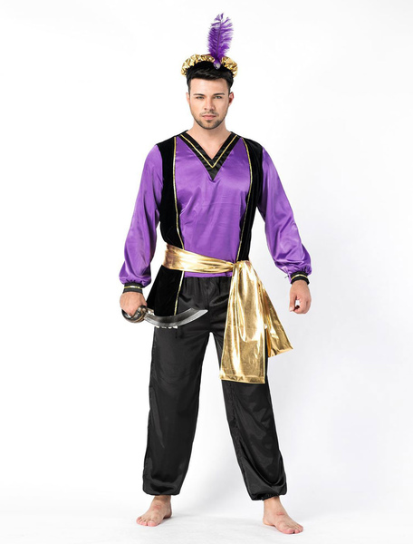Image of Vestito viola da uomo in costume arabo di Halloween