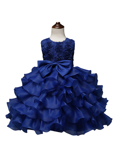 

Milanoo Flower Girl Dresses Jewel Neck Sleeveless Ouganza Kids Social Party Dresses, Champagne;ture red;violet;teal;dark navy;pink;rose;white