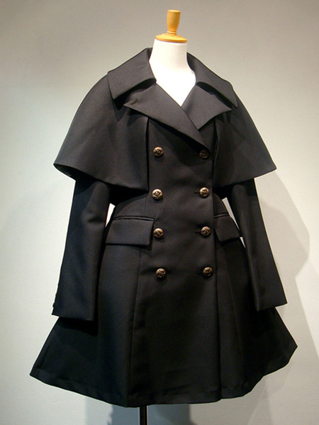 

Milanoo Gothic Lolita Coats Black Grommets Cotton Blend Fall Lolita Outwears