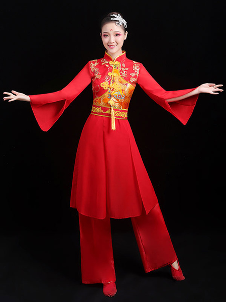 Image of Carnevale Costumi cinesi Costume da ballo di drago rosso Costumi di carnevale Completo da 2 pezzi Halloween
