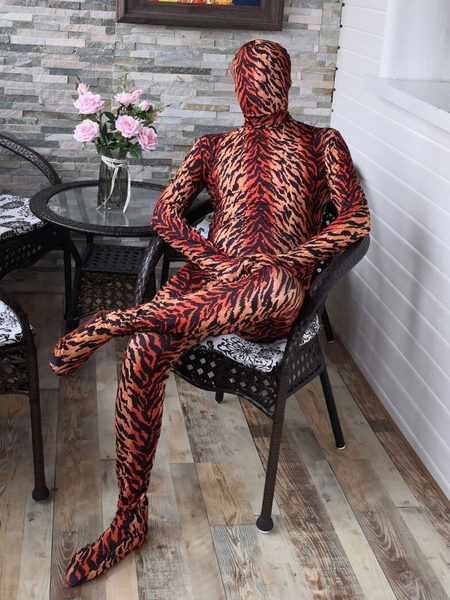 Image of Carnevale Sexy Tiger Pattern Lycra Spandex Suit Zentai Unisex Halloween