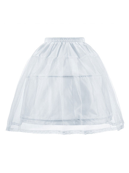 

Milanoo Bridal Wedding Petticoat Polyester Flower Girl Slip, White