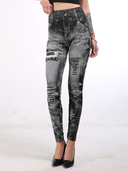 Image of Leggings a vita alta Jeans elasticizzati come il fondo delle donne