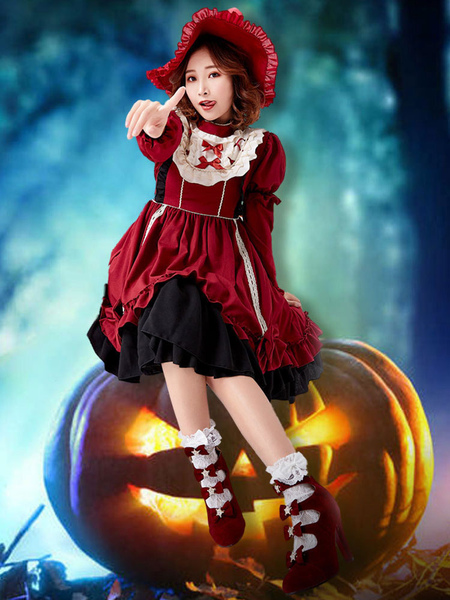 Image of Carnevale Costumi da strega di Halloween Vestito bordeaux Halloween