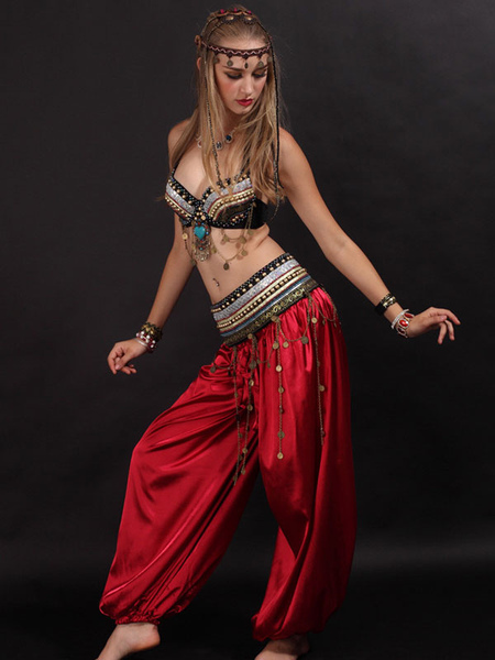 Image of Costume di danza del ventre 3 pezzi di pantaloni Harem Costumi da ballo per le donne