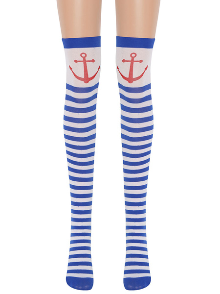 Image of Calze da donna Calze da marinaio Calze alte al ginocchio Accessori per costumi cosplay di Halloween