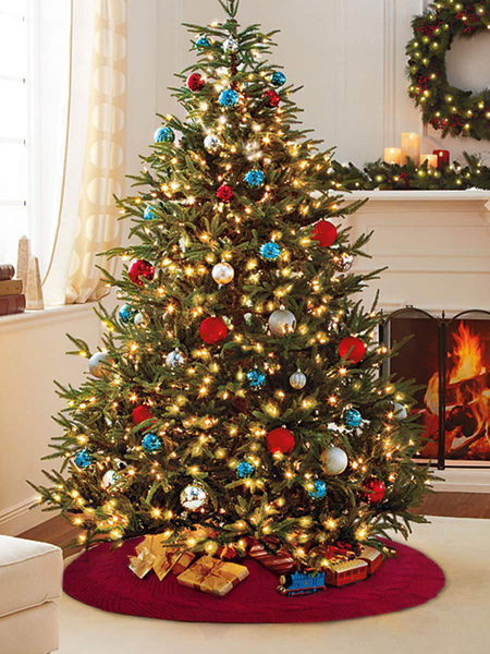Image of Gonna albero di Natale Gonna albero lavorata a maglia Grembiule Ornamenti albero di Natale