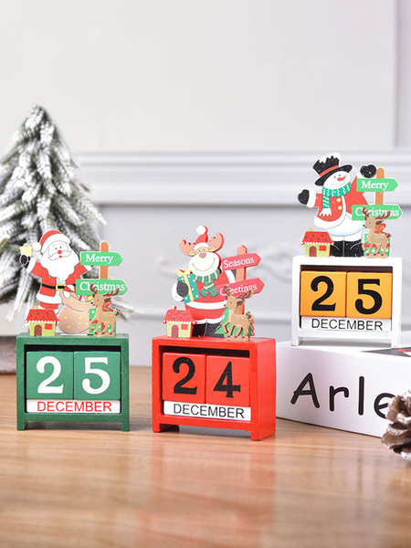 Image of Decorazioni natalizie in legno assemblato Ornamenti di Babbo Natale dipinti Regali di Natale per bambini Decorazione per finestre