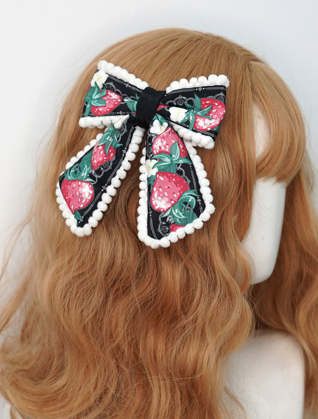 Image of Copricapo Lolita Accessori per capelli Lolita con fiocco in fibra di poliestere nero