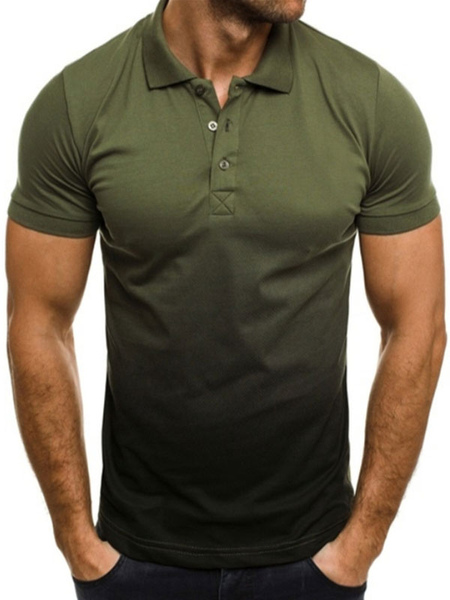 

Milanoo Mens Polo Shirt Short Sleeves Regular Fit Green Fashionable Polo Shirts, Red;grey;green;white
