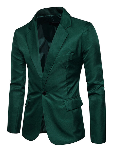 Milanoo Blazers & Jackets Men\'s Casual Suits Business Casual Green khaki Attractive Men\'s Casual, Black, khaki, Green, Light Sky Blue  - buy with discount