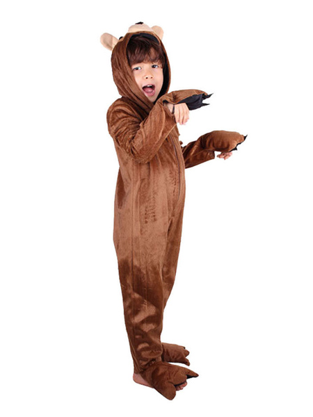 Image of Pigiama Kigurumi Tutina per bambini Costume da pigiama orso marrone caffè in poliestere