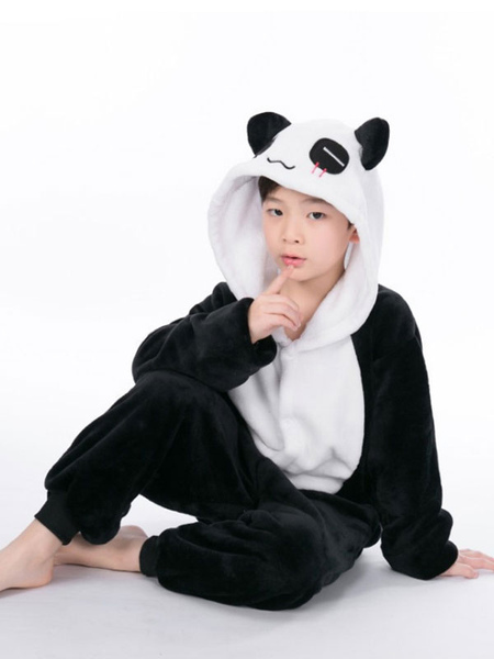 Image of Pigiama Kigurumi tutina per bambini Costume da pigiama panda bicolore nero bianco poliestere