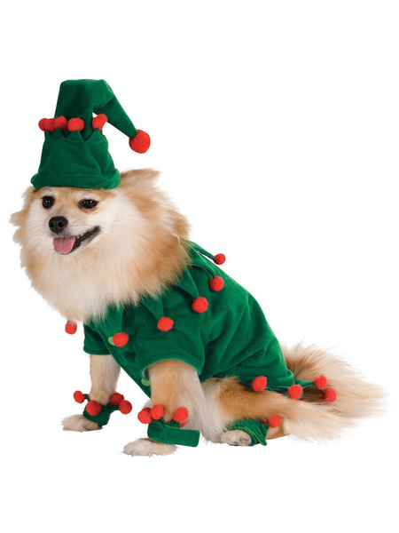 Image of Costume da animale per Natale Poliestere Cappello verde Abbigliamento 2 pezzi Costume da albero di Natale