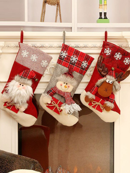 Image of Inviato in calzini natalizi a colori casuali in fibra di poliestere oggetti di scena natalizi