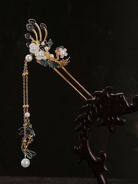 Image of Accessori Lolita in stile cinese Copricapo con fiori blu Varie