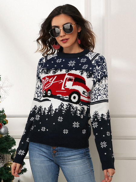 Image of Maglione pullover da donna 2023 Top in maglia natalizia