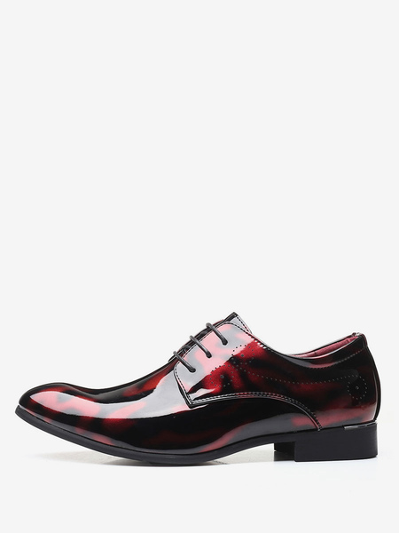 Image of Abito derby scarpe formali per uomo moderna punta tonda cinturino regolabile in pelle opera d&#39;arte uomo derby in pizzo scarpe derby
